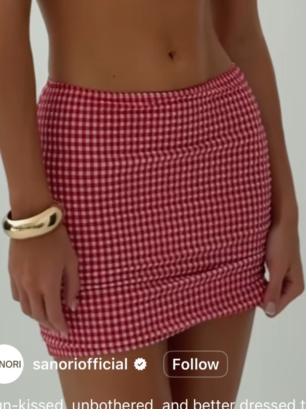 Red Gingham - cover up Mini Skirt